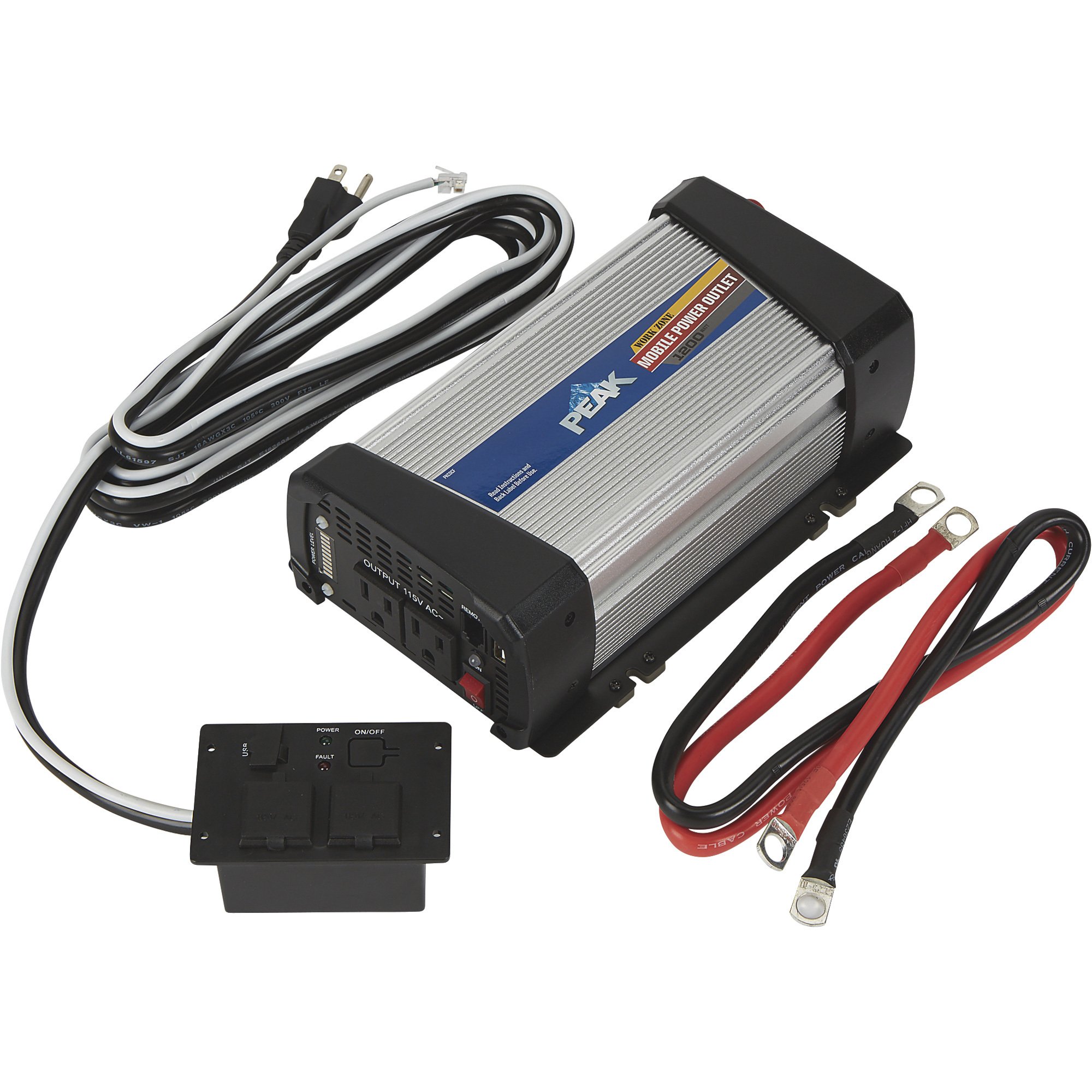 Peak Work Zone Mobile Power Inverter — 1200 Watts, 2.1 Amps, Model# 03922